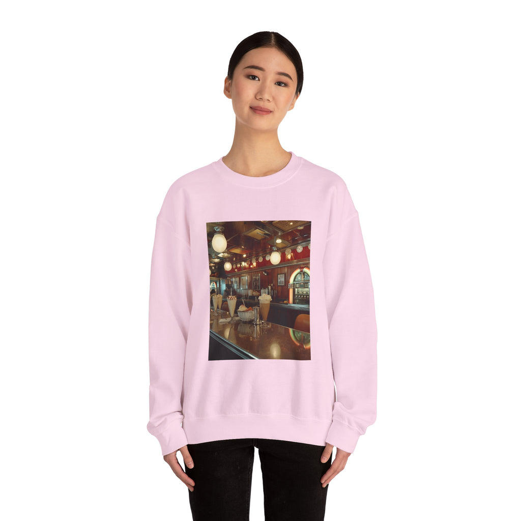 Cozy Café Vibes Sweatshirt, Unisex Crewneck, Coffee Lover Gift, Retro Coffee Shop Aesthetic, Perfect for Fall, Great for Lounging