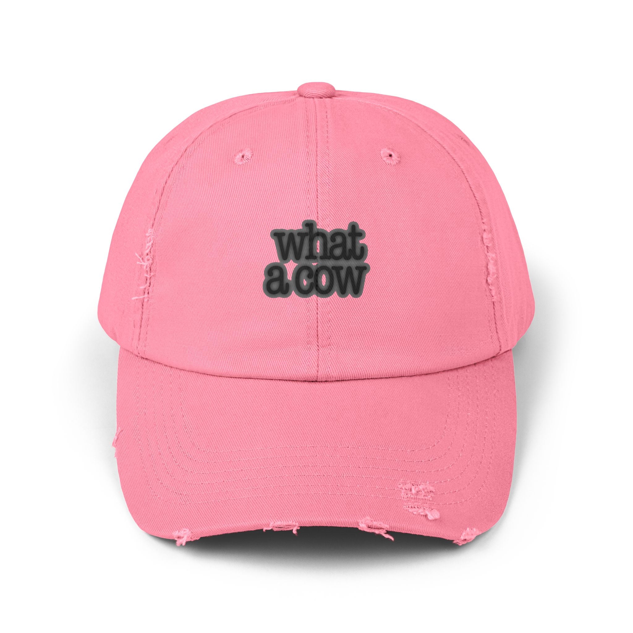 What A Cow Unisex Distressed Cap