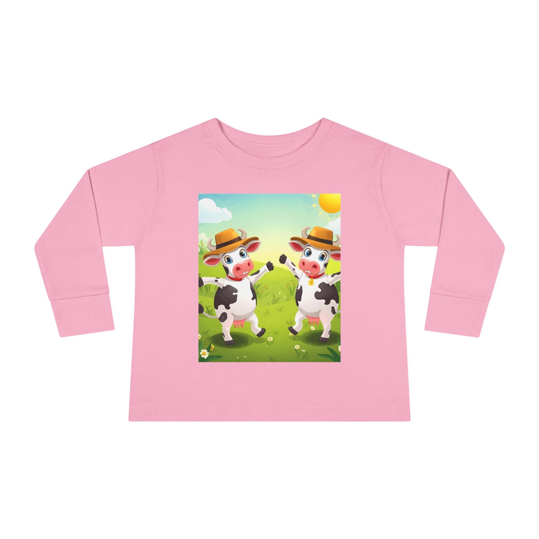 Cute Cows Farm Fun Toddler Long Sleeve Tee