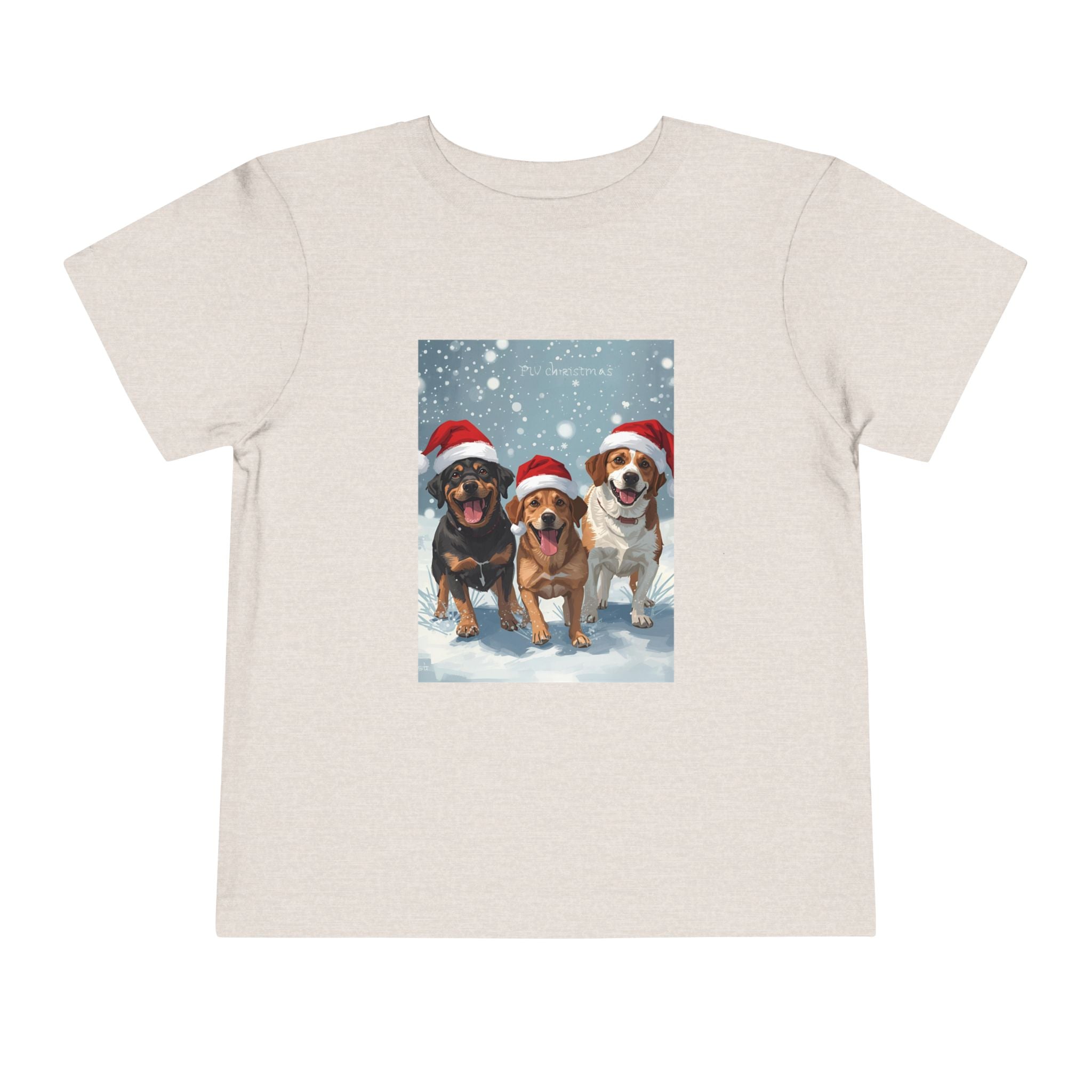 Cute Christmas Dogs Toddler Short Sleeve Tee
