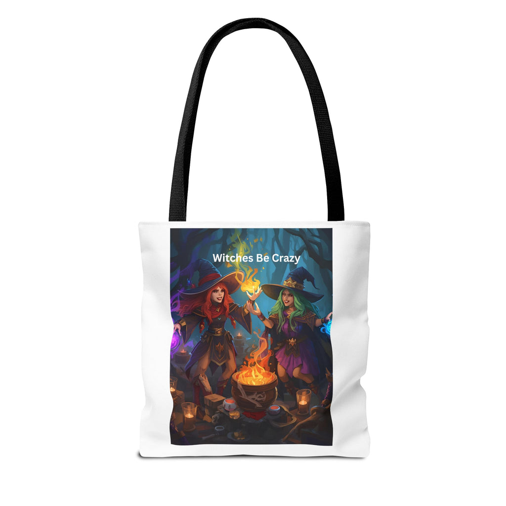 Spooky Halloween Witchy Tote Bag - Witches Be Crazy, Stylish Carryall, Halloween Gift, Boho Bag, Magic Lover's Accessory, Unique Shopper