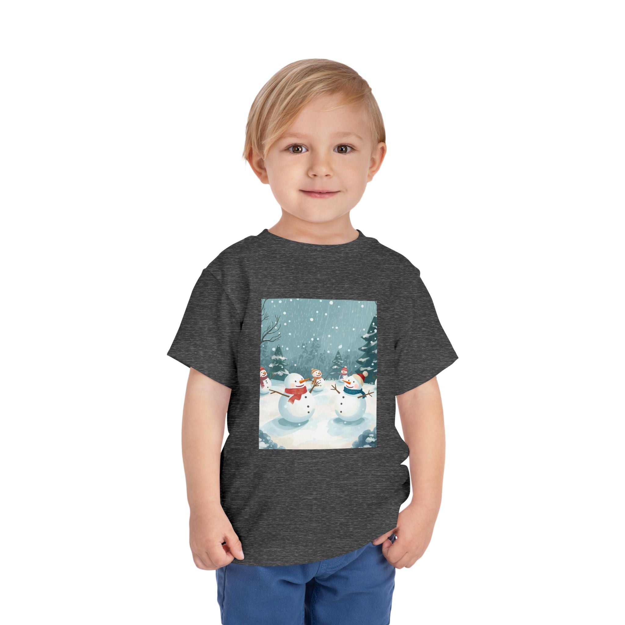 Festive Christmas Snowman Toddler Short Sleeve Tee