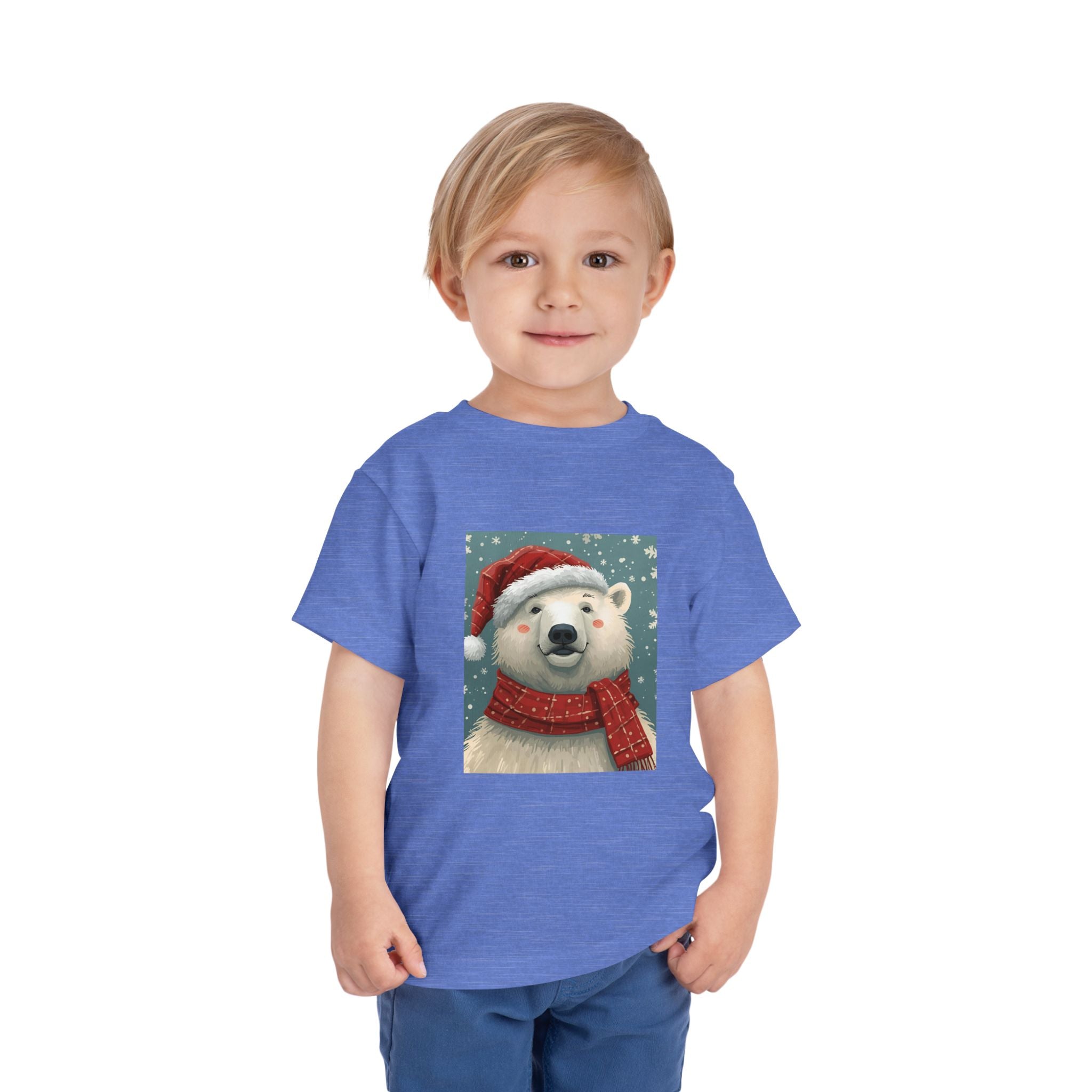 Adorable Holiday Polar Bear Toddler Tee, Christmas Gift, Cute Winter Shirt, Kids Fashion, Seasonal Apparel