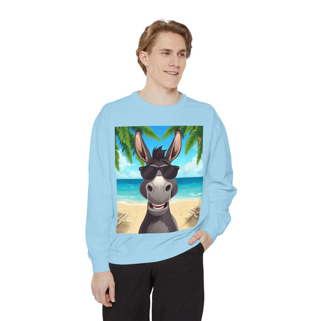 Donkey Beach Vibe Unisex Garment-Dyed Sweatshirt