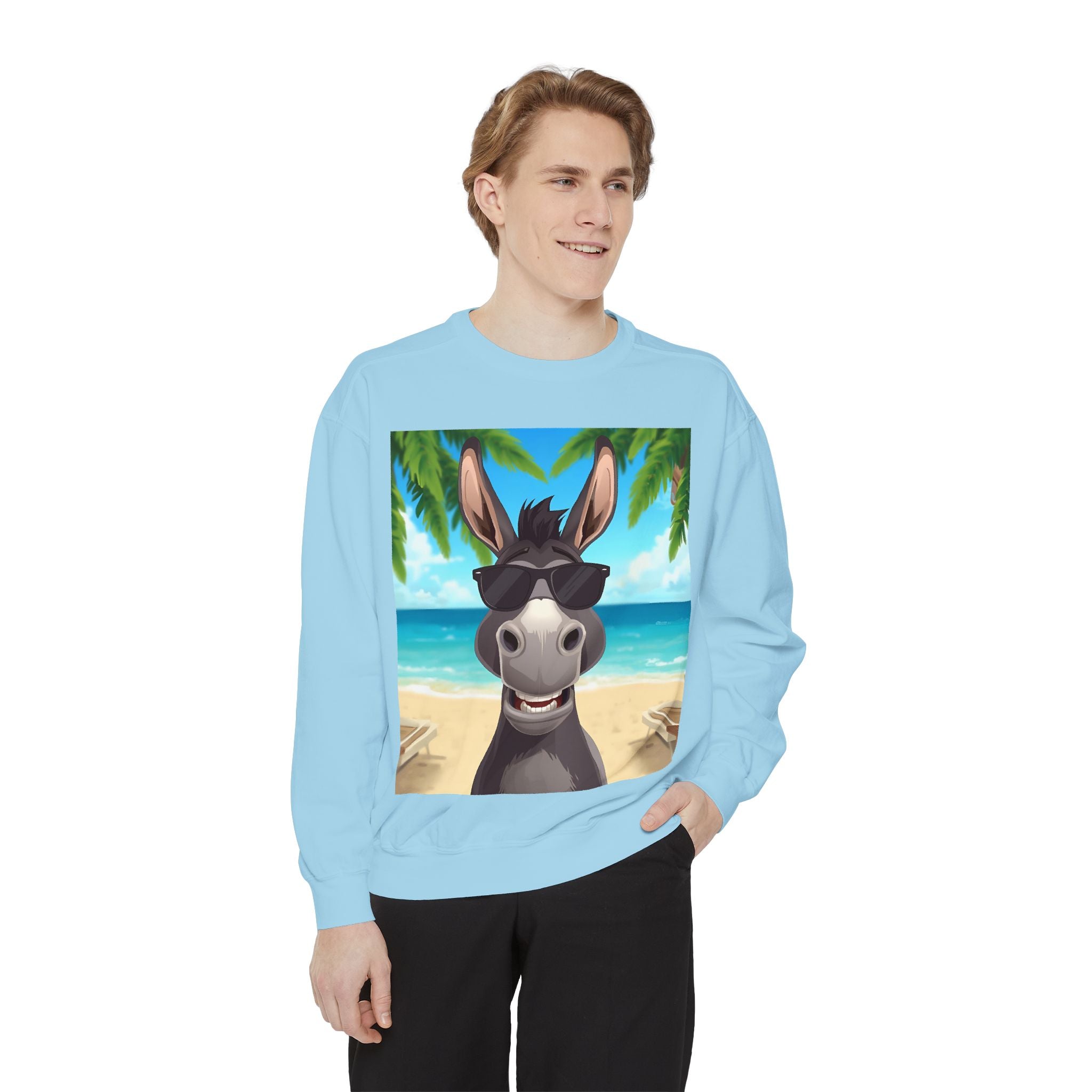 Donkey Beach Vibe Unisex Garment-Dyed Sweatshirt