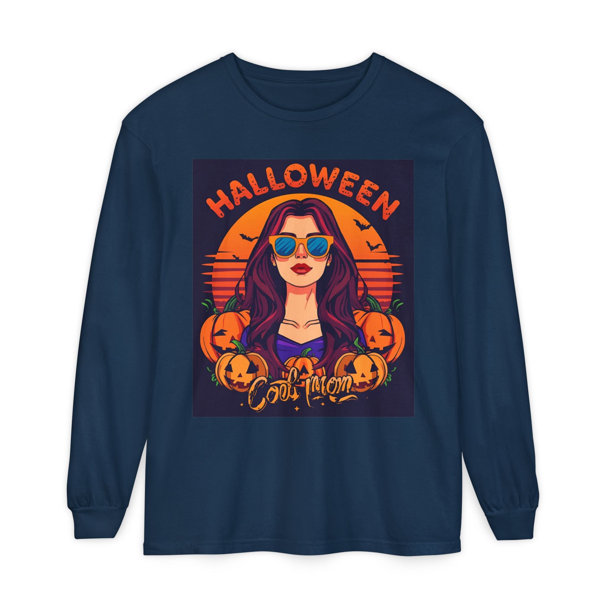 Halloween Themed Unisex Garment-dyed Long Sleeve T-Shirt