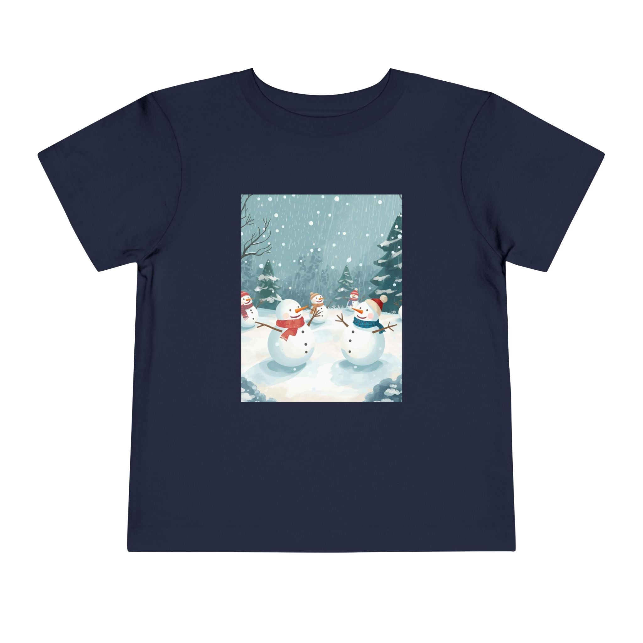 Festive Christmas Snowman Toddler Short Sleeve Tee