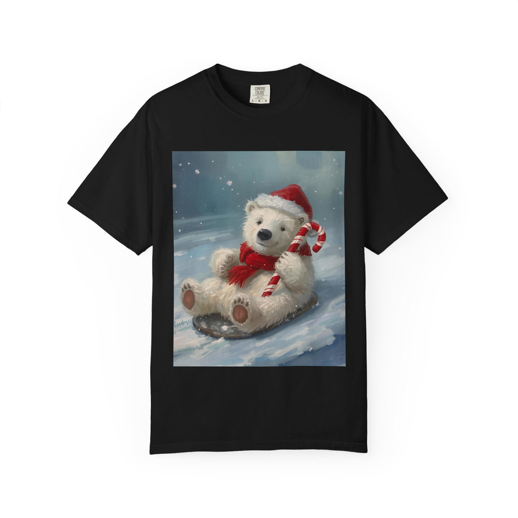 Cozy Christmas Bear T-Shirt, Winter Apparel, Holiday Gift, Family Matching Tee, Cute Polar Bear Design, Festive Outfit