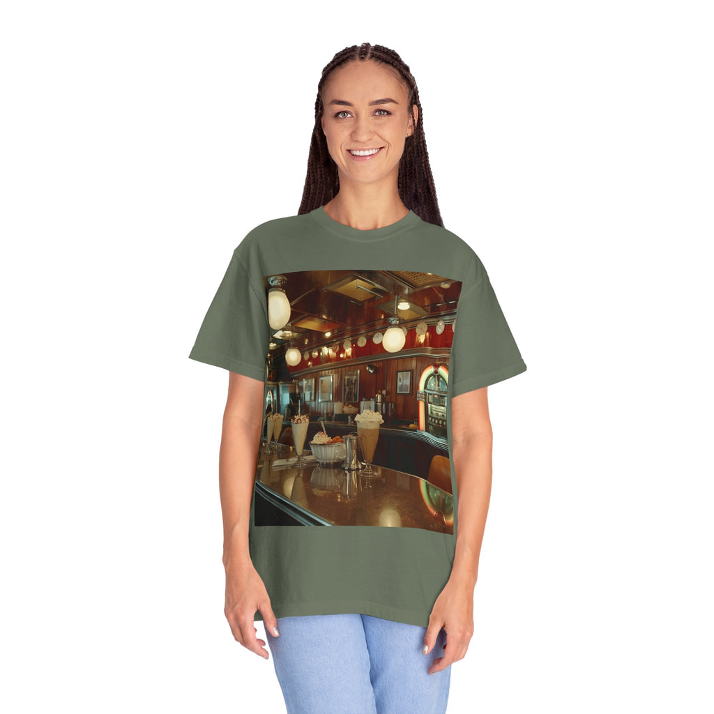 Cozy Vintage Café Vibe Unisex T-shirt, Casual Tee, Retro Style, Gift for Coffee Lovers, Summer Fashion, Everyday Wear