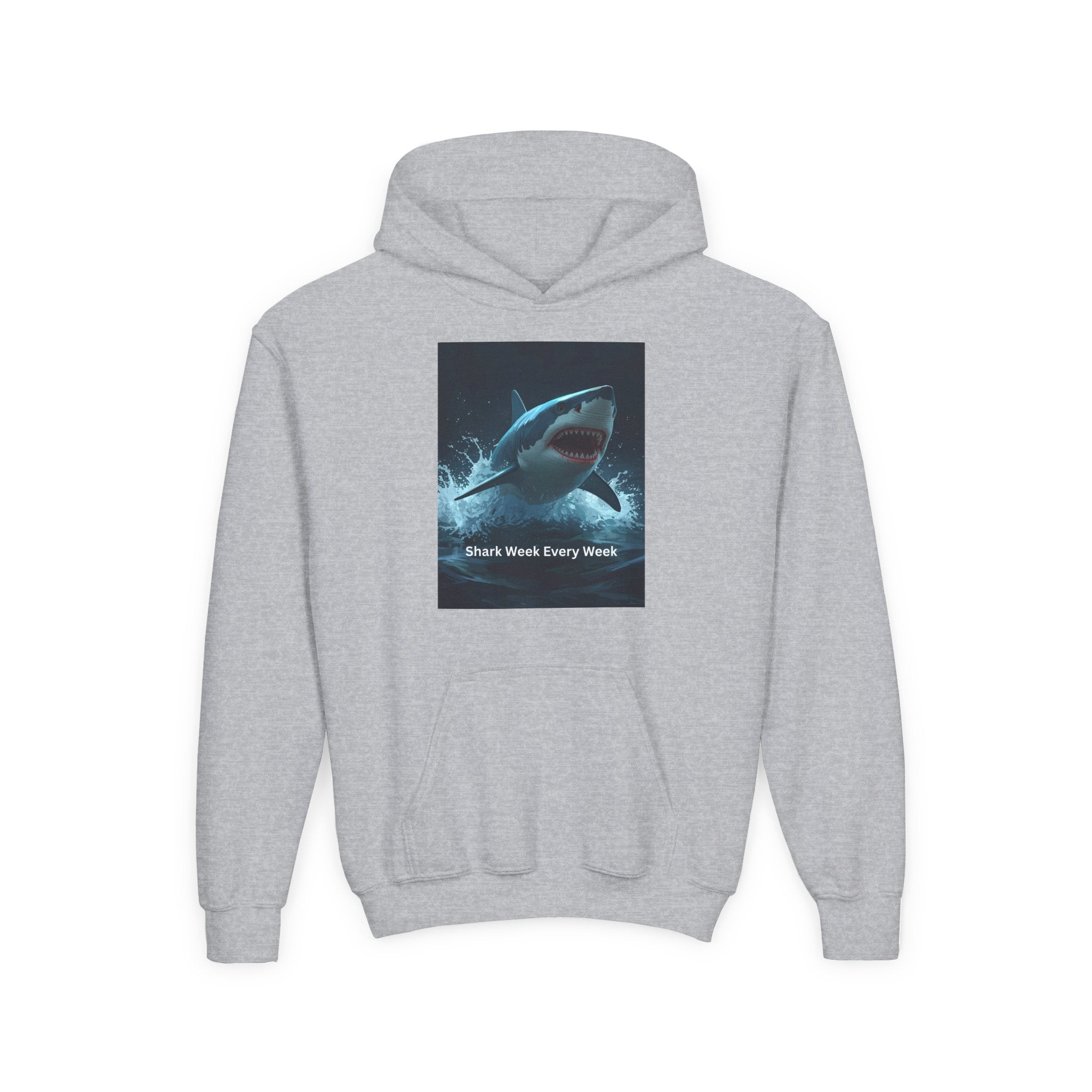 Shark Week Youth Hoodie - Fun, Comfortable Sweatshirt for Ocean Lovers, Kids Merchandise, Gift for Summer, Adventure Apparel, Sea Life Style