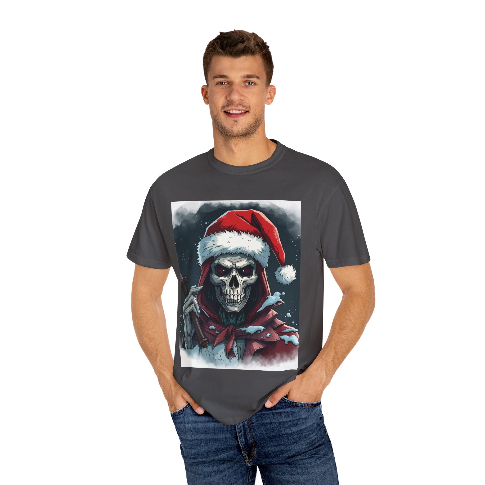 Christmas Skeleton T-Shirt, Unisex Holiday Tee, Funny Graphic Shirt, Unique Gift, Halloween & Christmas Apparel