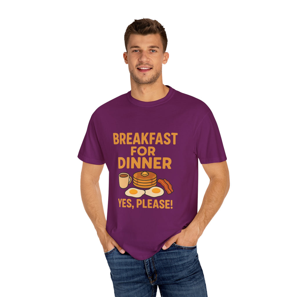 Whimsical Breakfast For Dinner T-Shirt, Foodie Gift, Funny Dinner Shirt, Comfort Wear, Casual Tee for Food Lovers