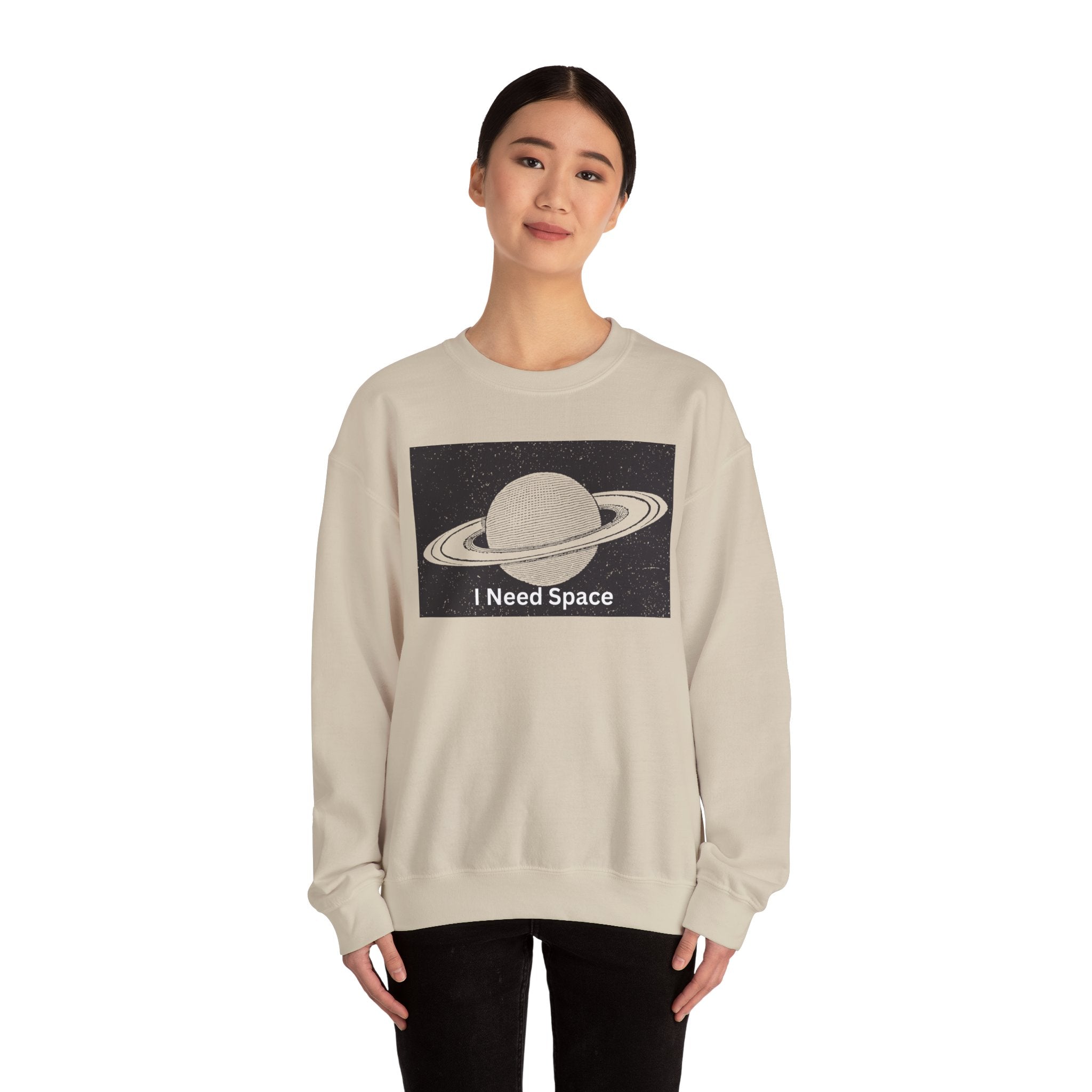 Cosmic Space Sweatshirt, I Need Space Crewneck, Unisex Fashion, Planetary Gift, Galaxy Lover Gift, Relaxed Fit Pullover
