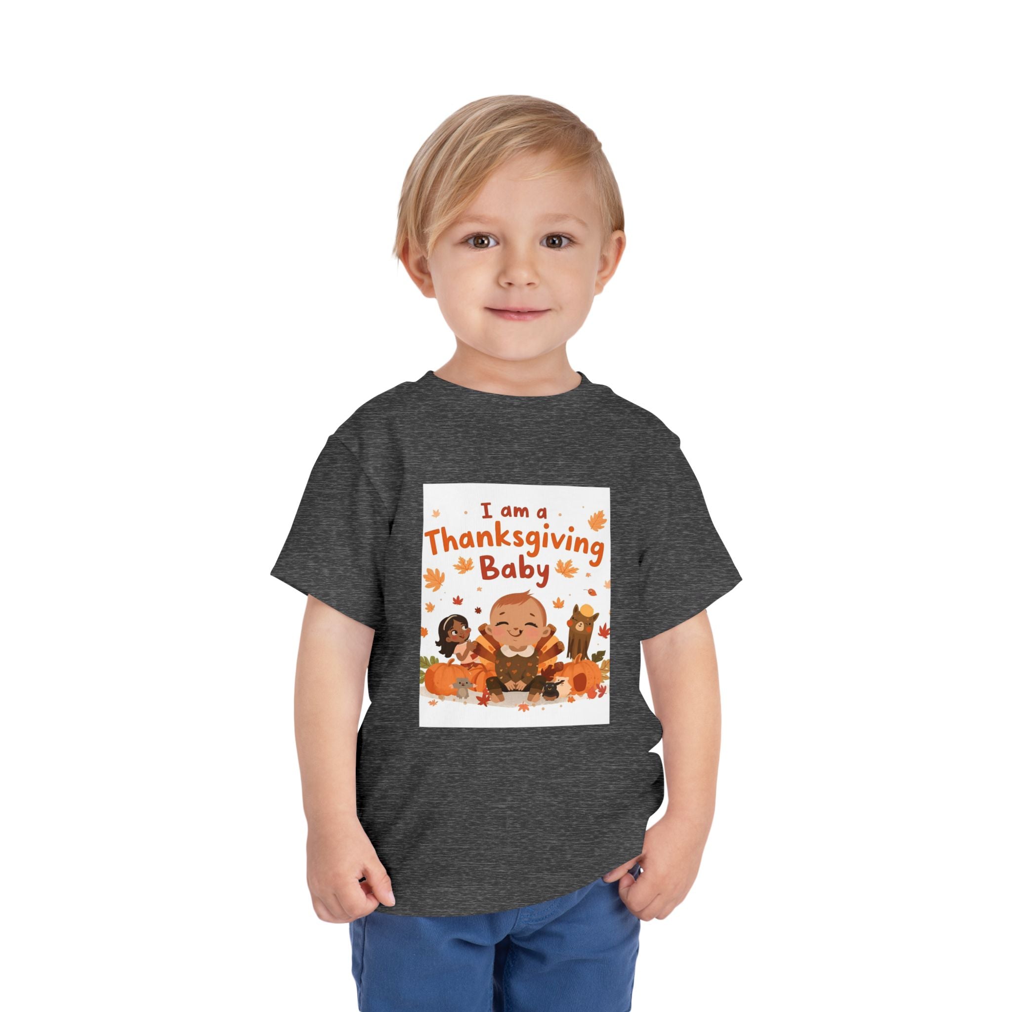 I Am A Thanksgiving Baby Toddler Short Sleeve Tee