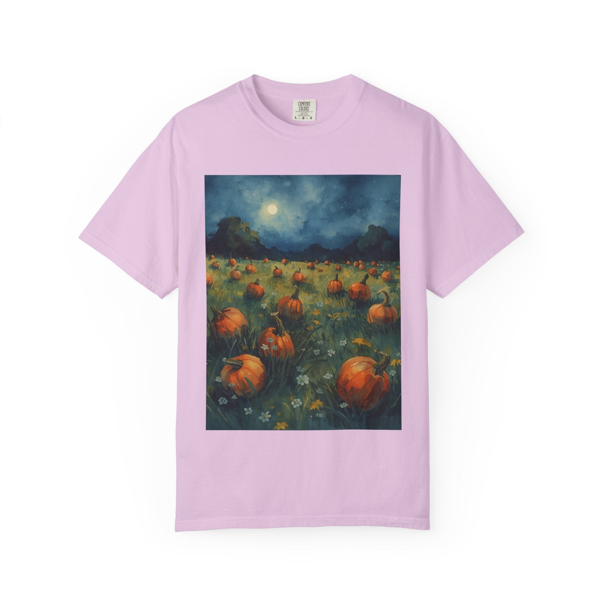 Pumpkin Patch Moonlit T-shirt | Fall Harvest Tee | Halloween Shirt | Unisex Autumn Apparel | Cozy Gift for Pumpkin Lovers