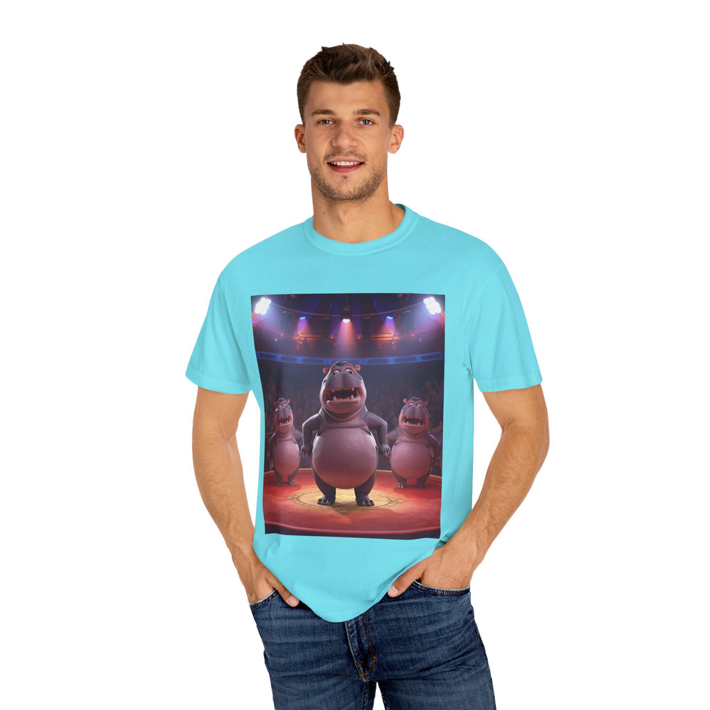 Fun Hippo Performance T-Shirt, Unisex Cotton Tee, Cartoon T-shirt, Gift for Kids, Animal Lover Shirt, Birthday Party Apparel