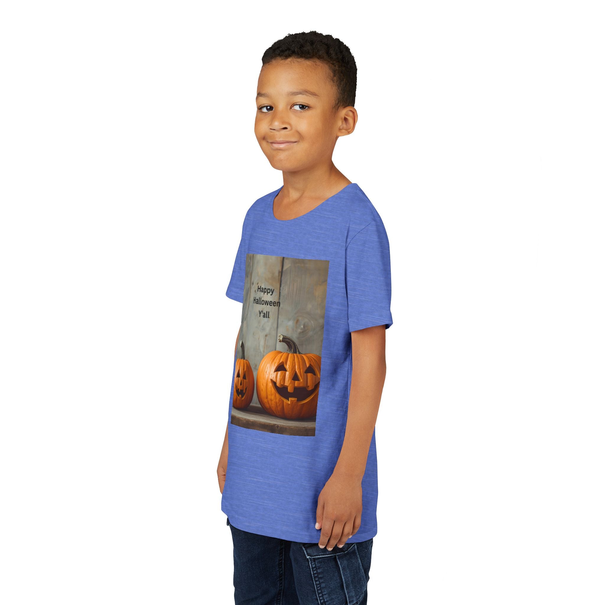 Halloween Pumpkin Youth Tee, Spooky Kids Shirt, Pumpkin Graphic Tee, Fall Celebration Gift, Trick or Treat Outfit
