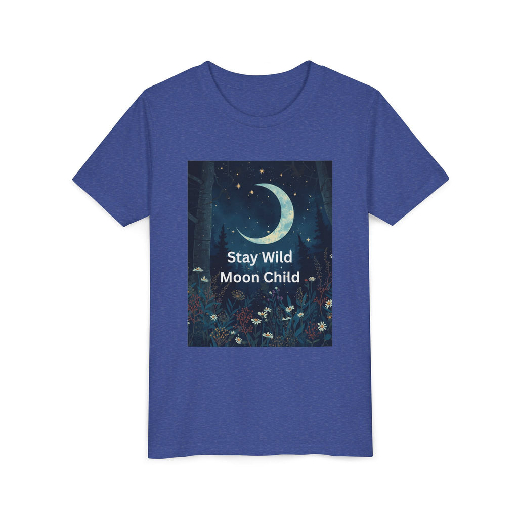 Stay Wild Moon Child Youth Tee - Adventure Tee, Nature Inspired Shirt, Cute Kids Clothing, Gift for Young Explorers, Eco-Friendly Tee