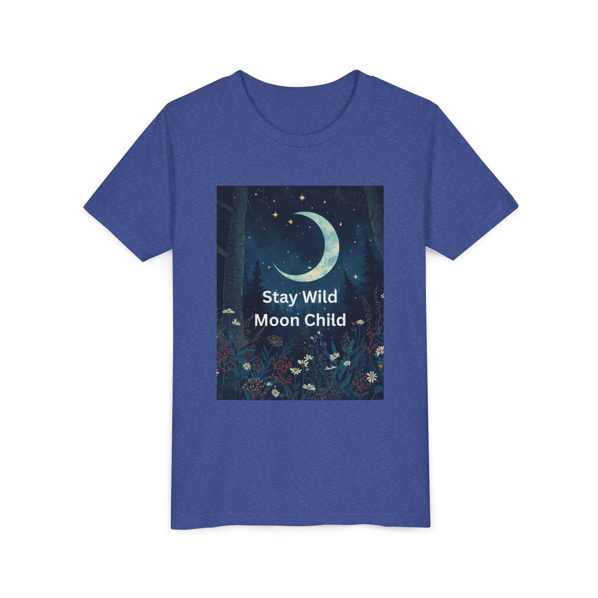 Stay Wild Moon Child Youth Tee - Adventure Tee, Nature Inspired Shirt, Cute Kids Clothing, Gift for Young Explorers, Eco-Friendly Tee