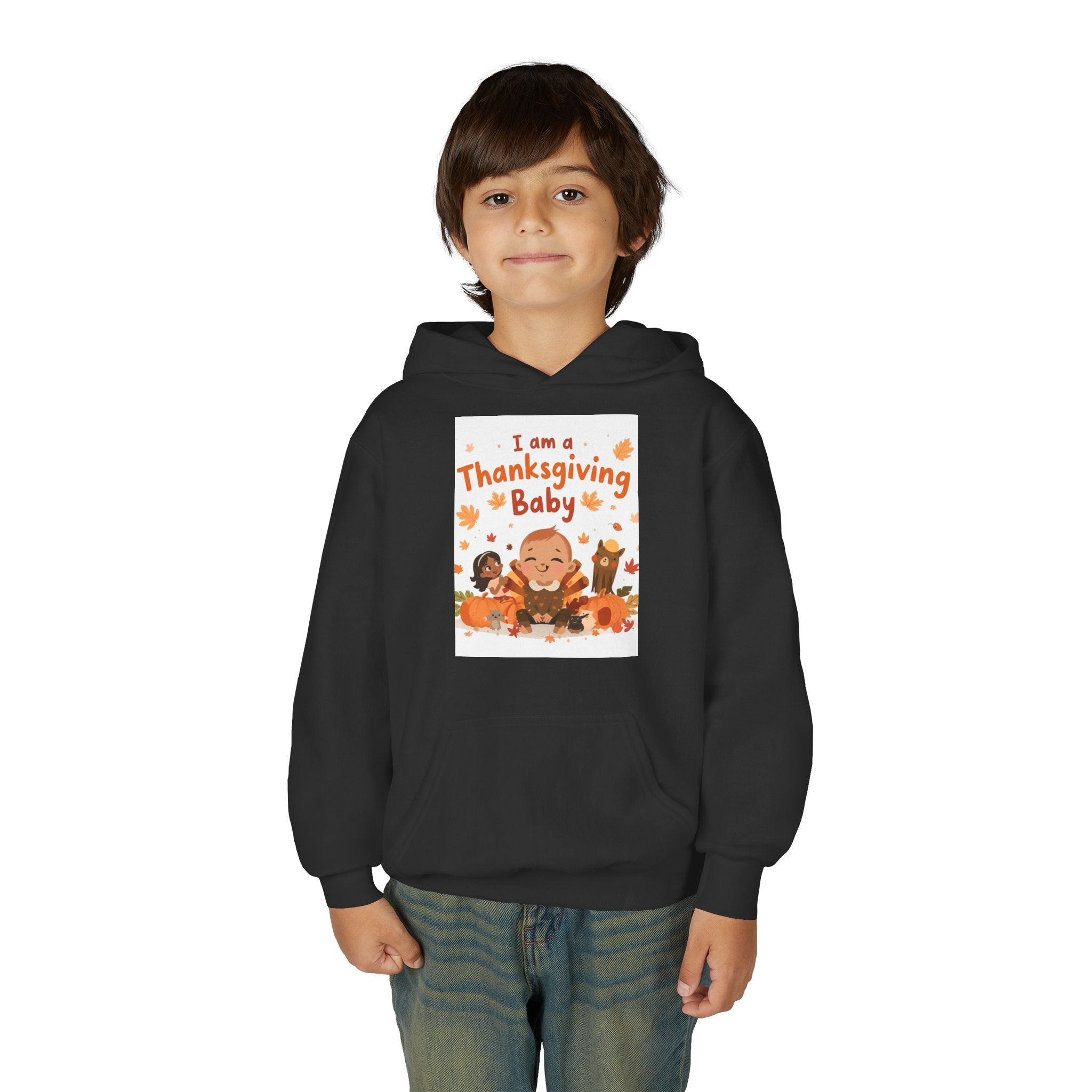 I'm A Thanksgiving Baby Youth Heavy Blend Hooded Sweatshirt