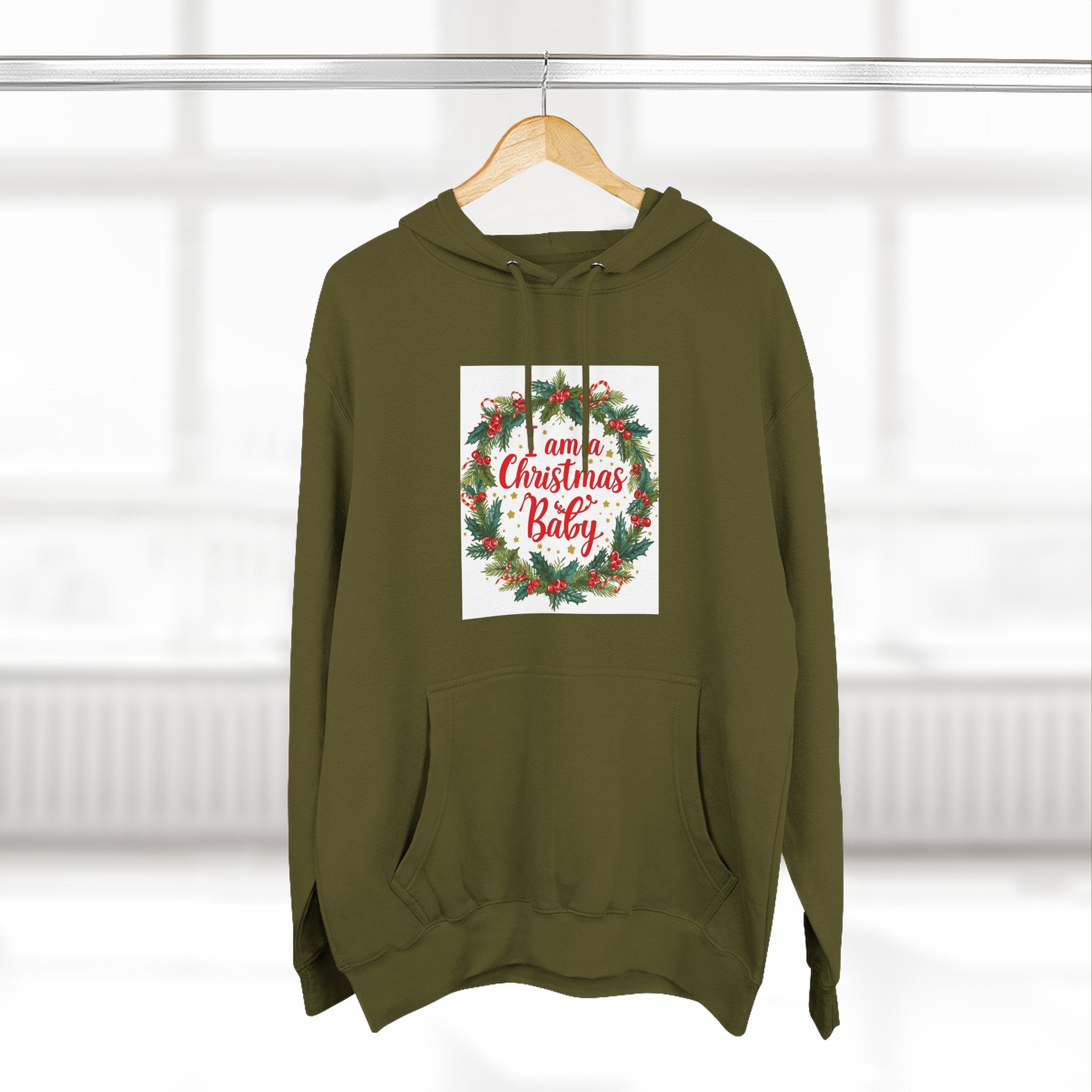 I AM A Christmas Baby Three-Panel Fleece Hoodie