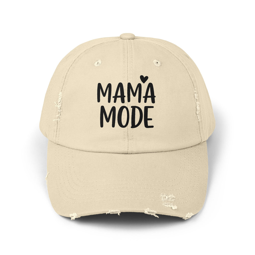 Mama Mode Distressed Cap — Casual Mom Baseball Hat