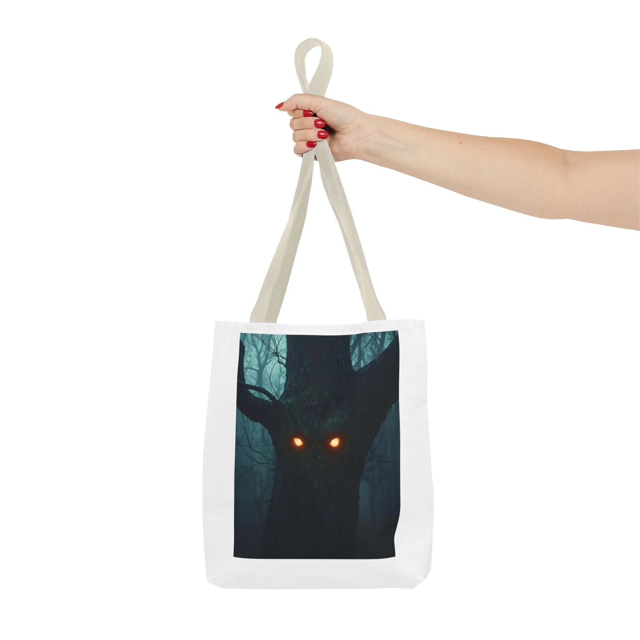 Mysterious Forest Spirit Tote Bag, Magical Tote, Halloween Bag, Eco-Friendly Shopping Bag, Gift for Nature Lovers, Unique Design