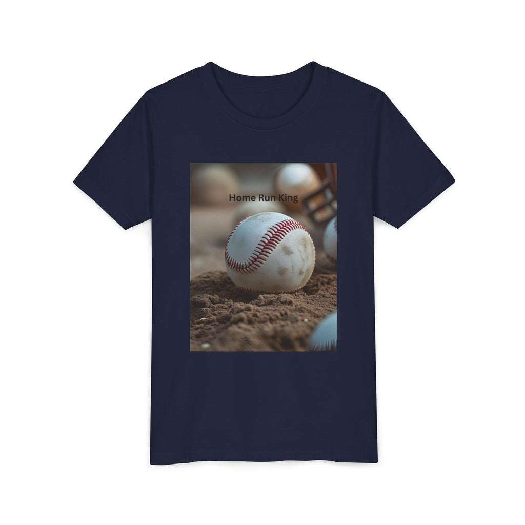 Home Run King Youth Tee, Baseball Shirt, Kids Sports Apparel, Gift for Young Athletes, Perfect for Birthdays, Sports Events, Team Spirit