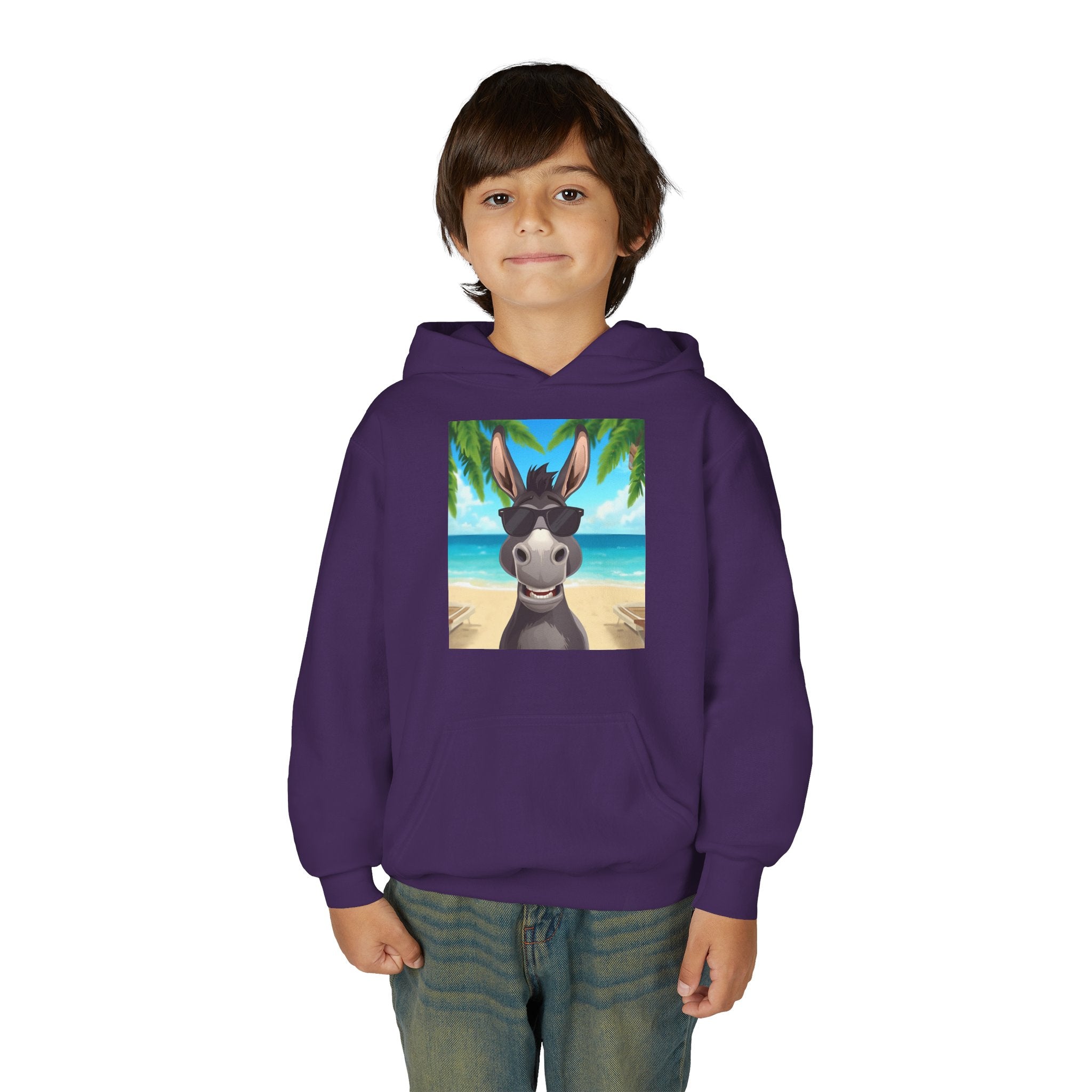 Donkey Beach Vibes Youth Heavy Blend Hooded Sweatshirt