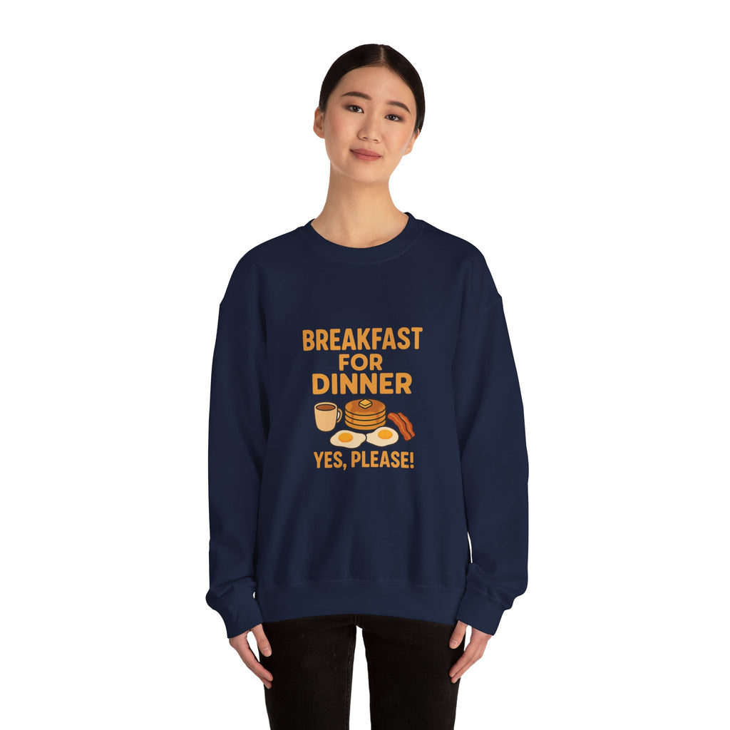 Breakfast for Dinner Sweatshirt, Cozy Crewneck for Food Lovers, Cute Gift for Brunch Enthusiasts, Fun Casual Wear, Ideal for Foodie Gifts