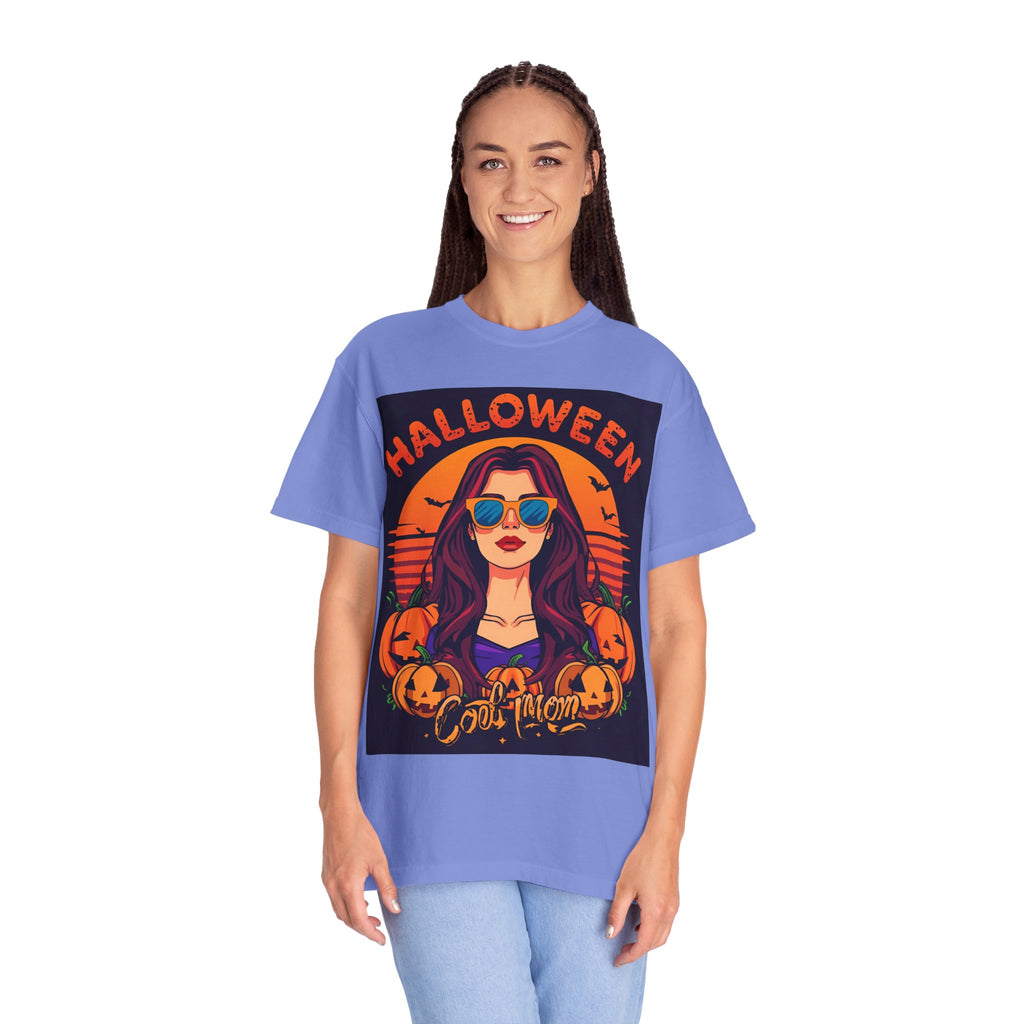 Halloween Cool Mom T-Shirt, Unisex Garment-Dyed Tee, Spooky Season Apparel, Fall Fashion, Halloween Costume Shirt