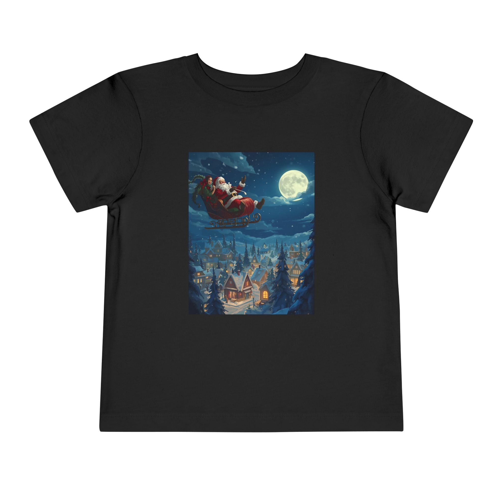 Christmas Santa Sleigh Toddler Short Sleeve Tee