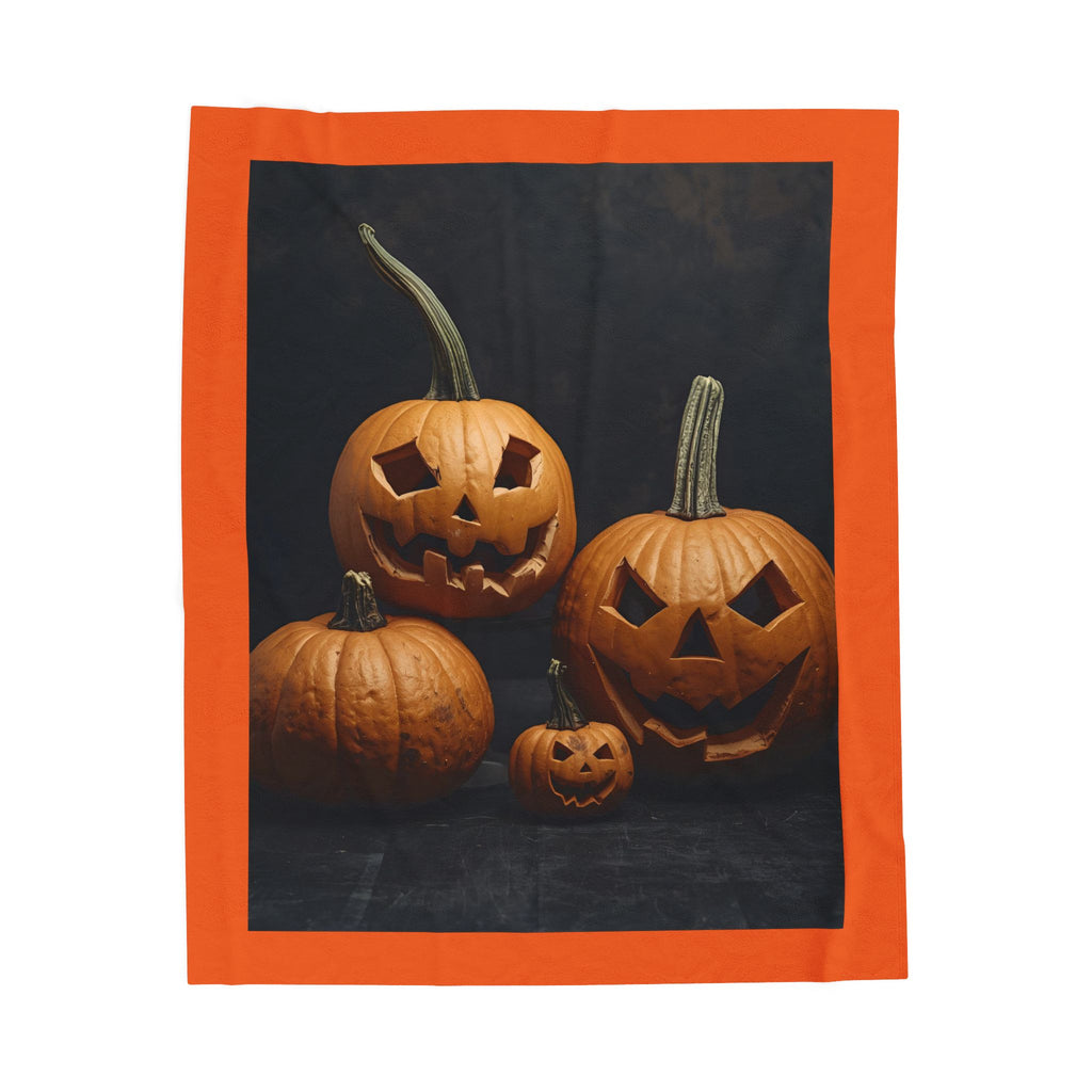 Spooky Pumpkin Halloween Velveteen Plush Blanket
