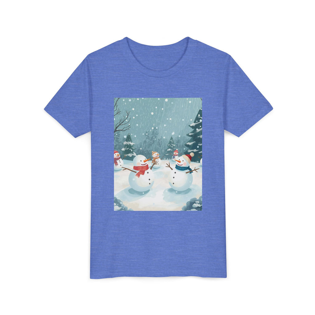 Festive Christmas Snowman Youth Short Sleeve Tee