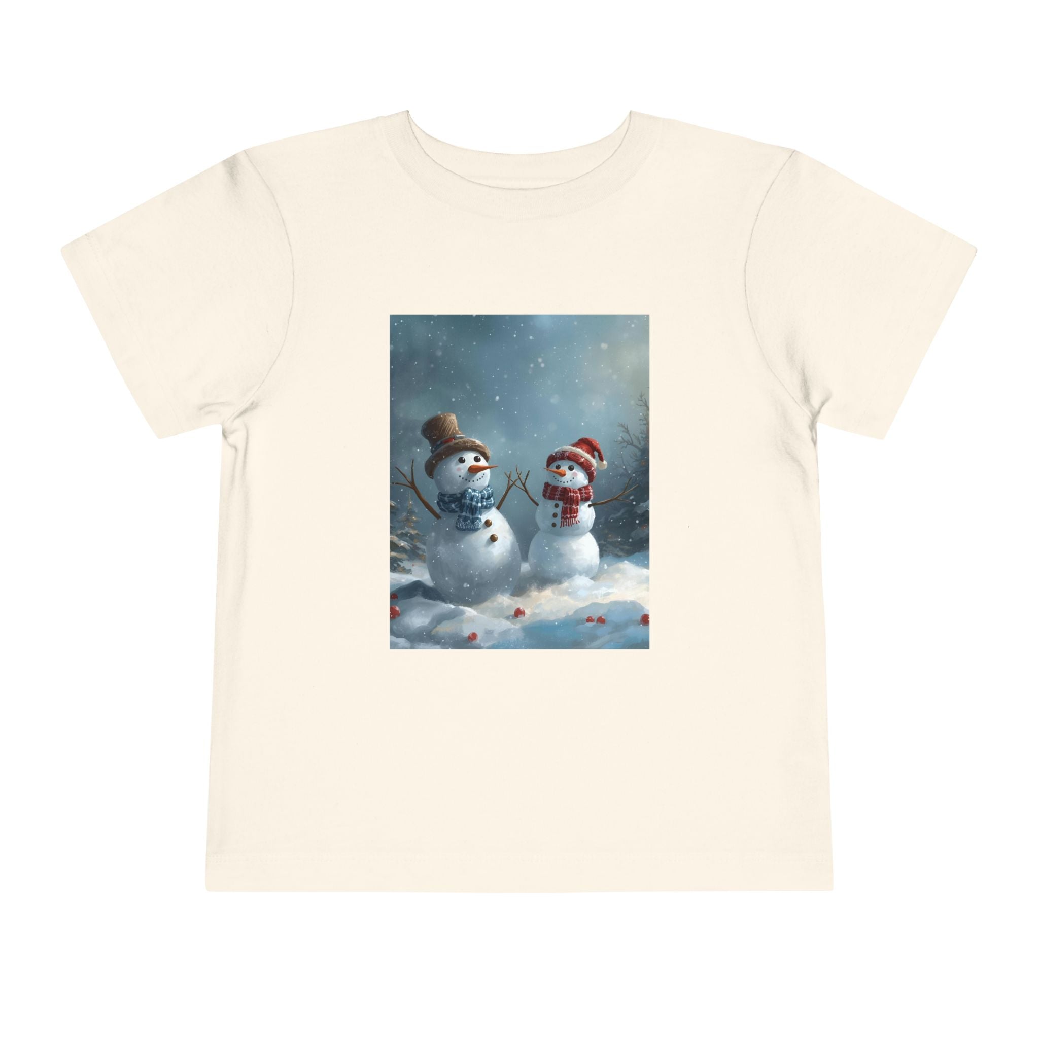Toddler Christmas Snowman Winter Theme Tee, Cute Snowman Graphic Tee, Kids Short Sleeve Shirt, Holiday Outfit, Christmas Gift