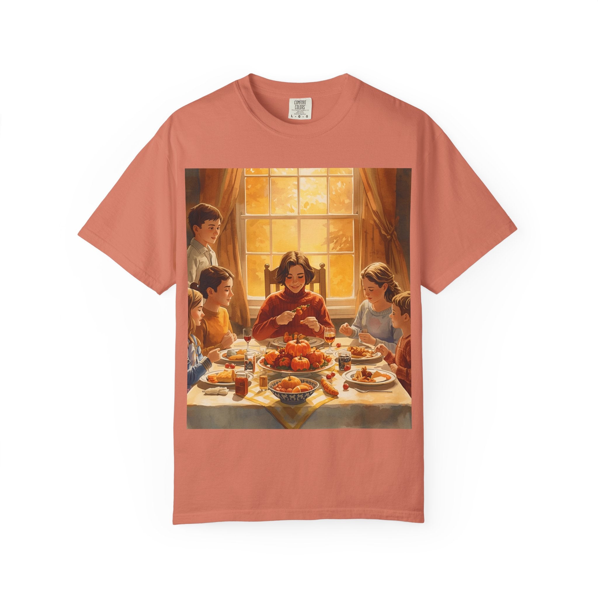 Thankful Family Dinner T-shirt, Unisex Tee, Fall Apparel, Cozy Top, Gift for Thanksgiving Lovers, Family Gathering Shirt