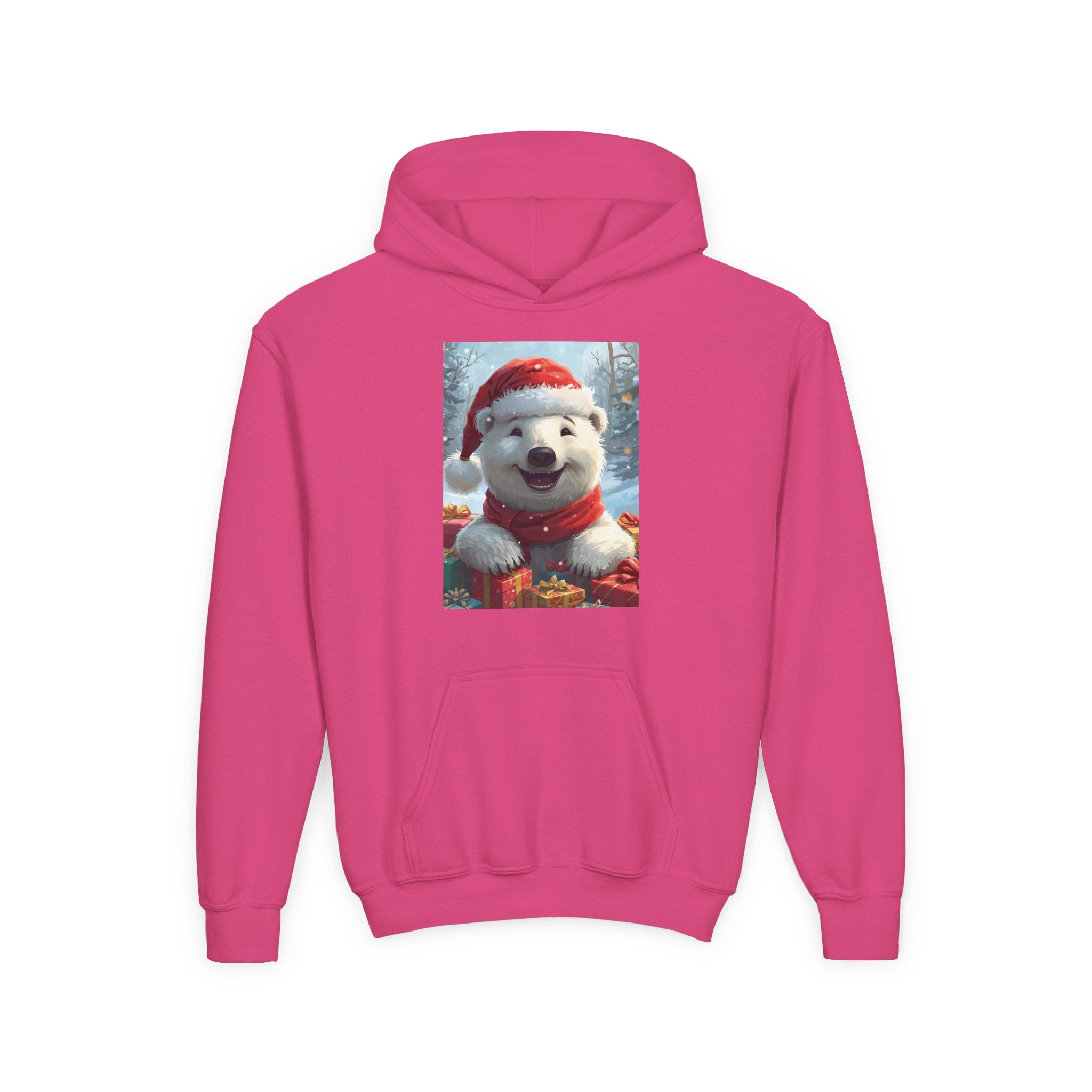 Christmas Bear Youth Heavy Blend Hooded Sweatshirt