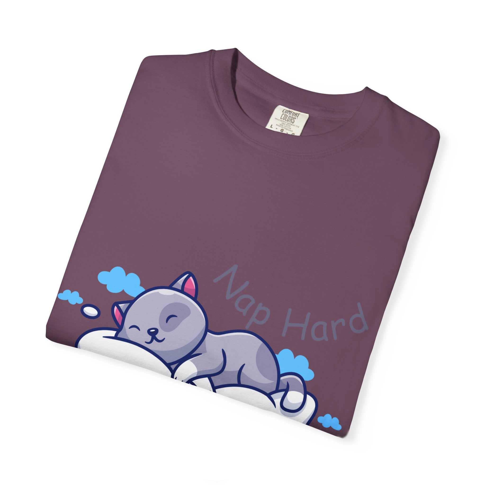 Cat Nap Graphic T-shirt, Cute Cat Tee, Relaxed Fit Apparel, Gift for Cat Lovers, Cozy Lounge Wear, Funny Pet Humor Top