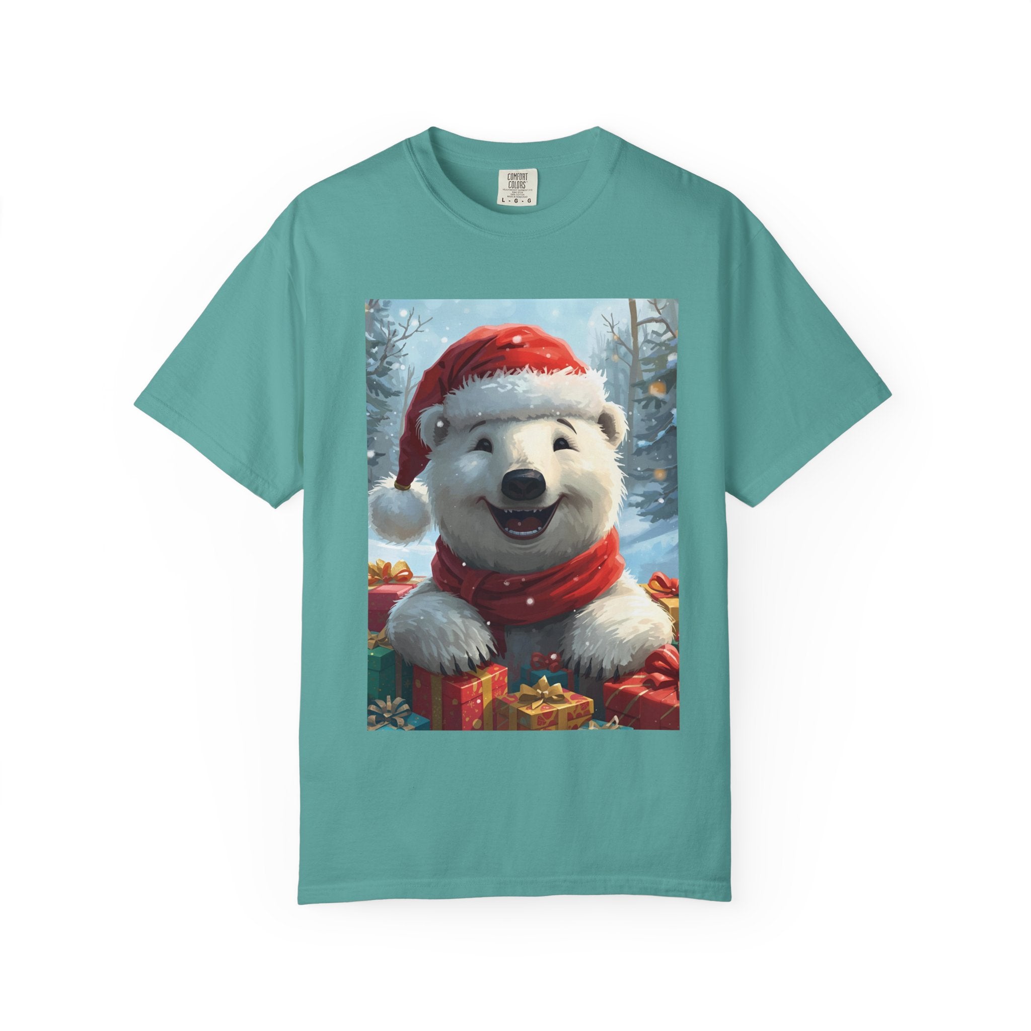 Christmas Polar Bear T-shirt, Holiday Tee, Unisex Gift Shirt, Winter Apparel, Cute Animal T-shirt