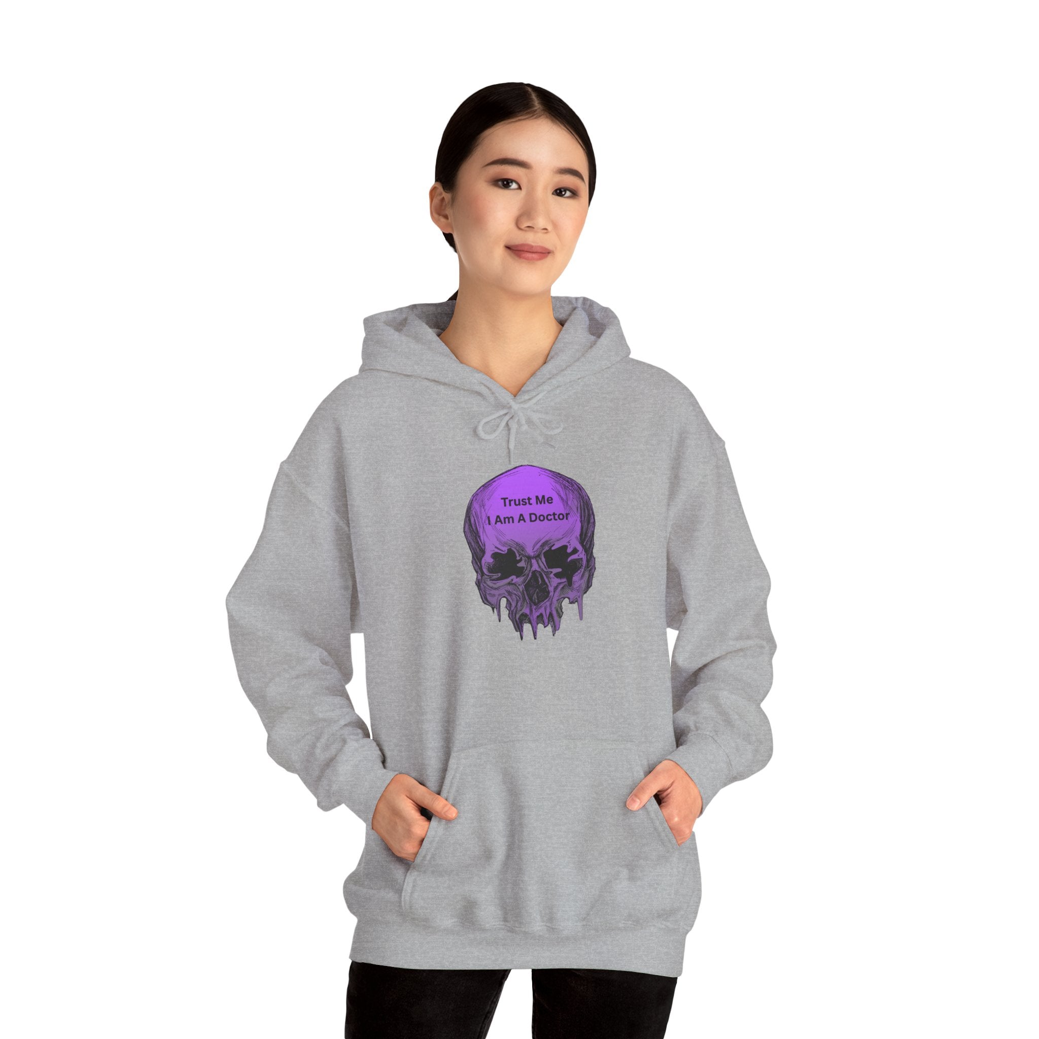 Skull Graphic Hoodie - Trust Me I Am A Boosted Spirit, Cozy Sweatshirt for Halloween, Casual Wear, Unique Gift