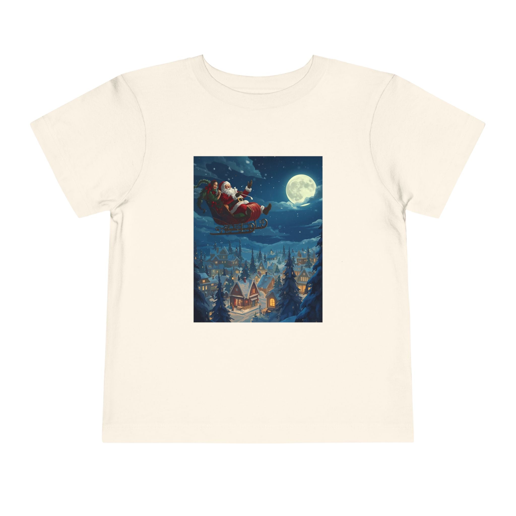 Christmas Santa Sleigh Toddler Short Sleeve Tee