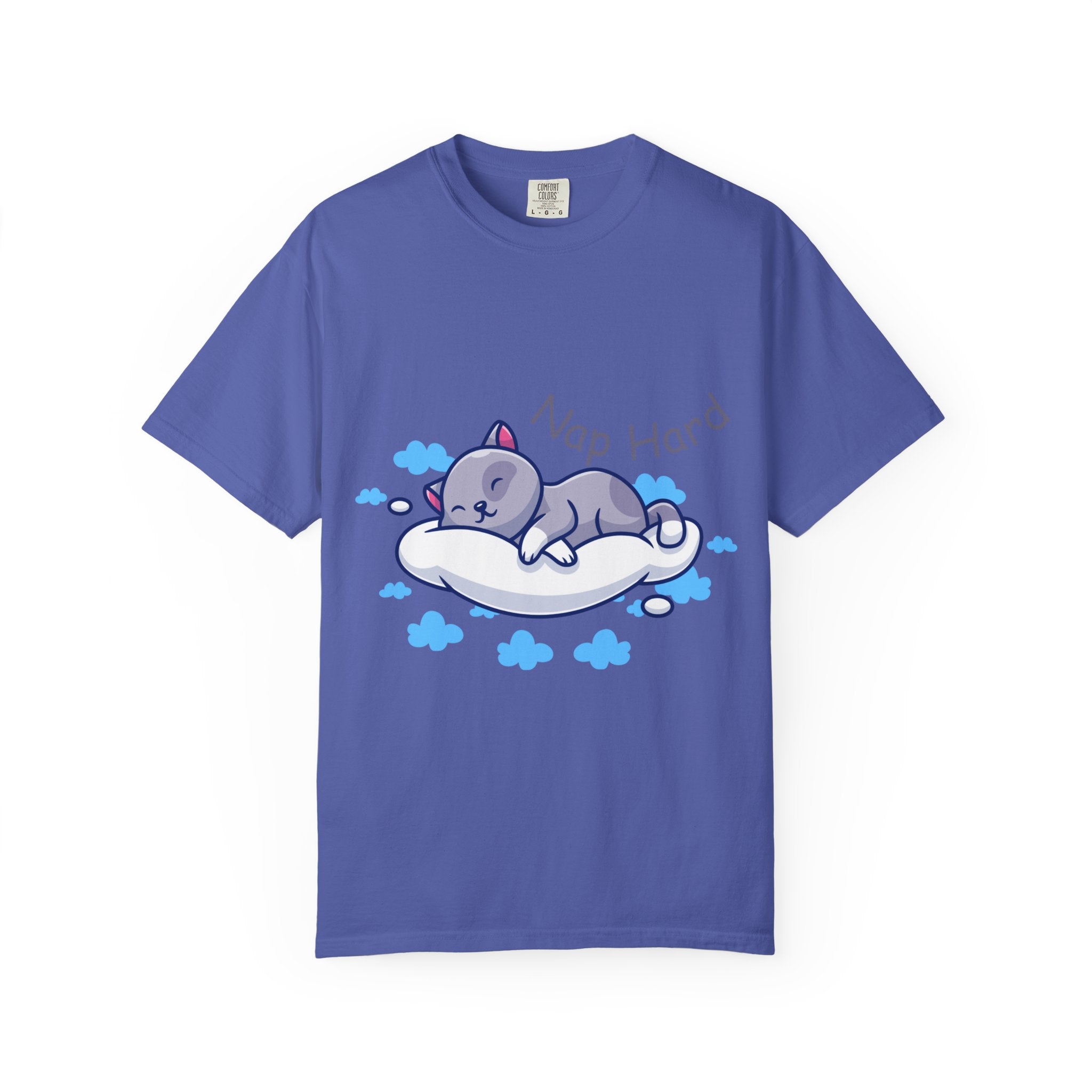 Cat Nap Graphic T-shirt, Cute Cat Tee, Relaxed Fit Apparel, Gift for Cat Lovers, Cozy Lounge Wear, Funny Pet Humor Top