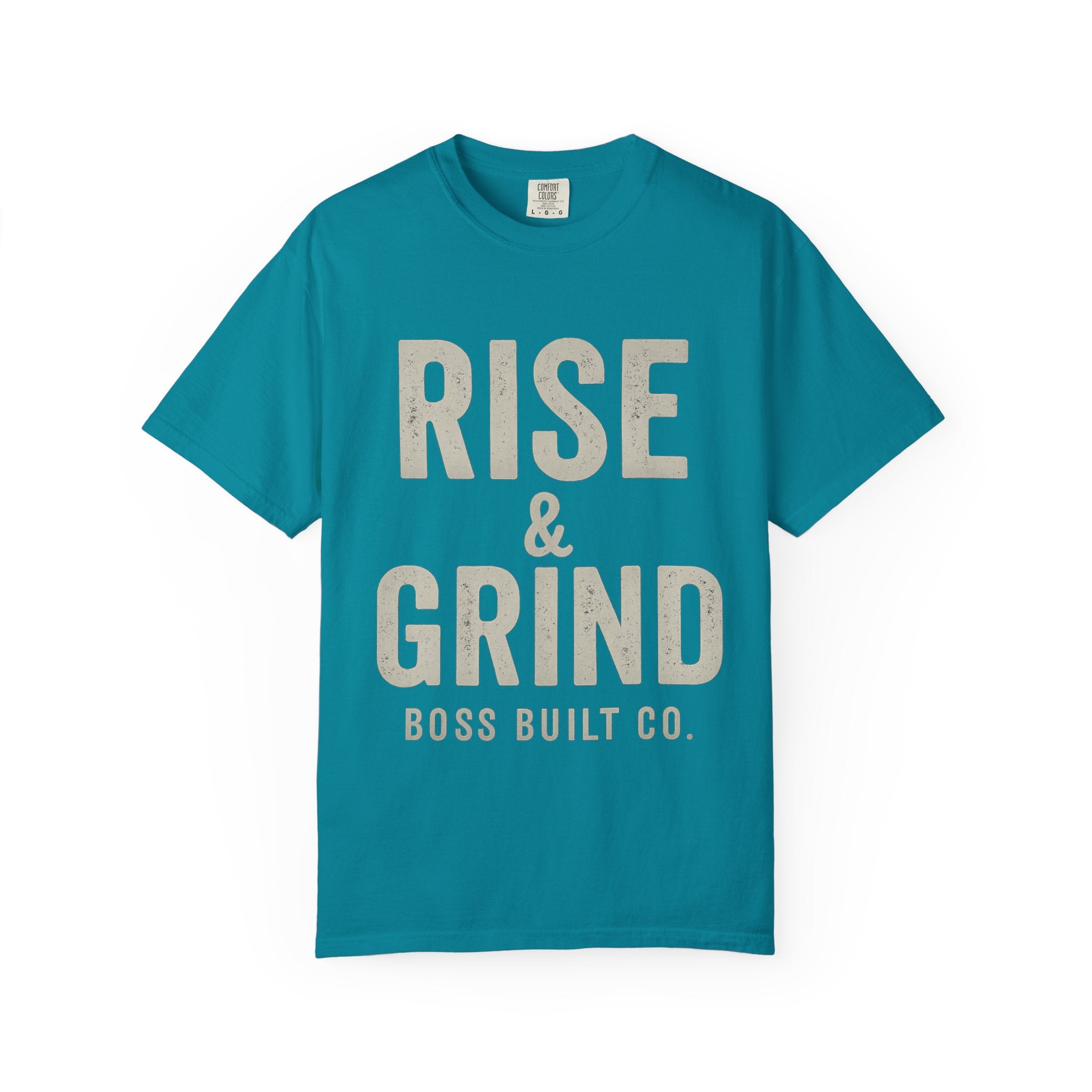 Boss Built Co Rise & Grind T-Shirt — Motivational Graphic Tee for Hustle Mindset