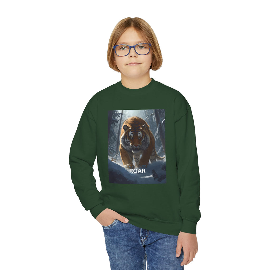Tiger Roar Snow Youth Crewneck Sweatshirt