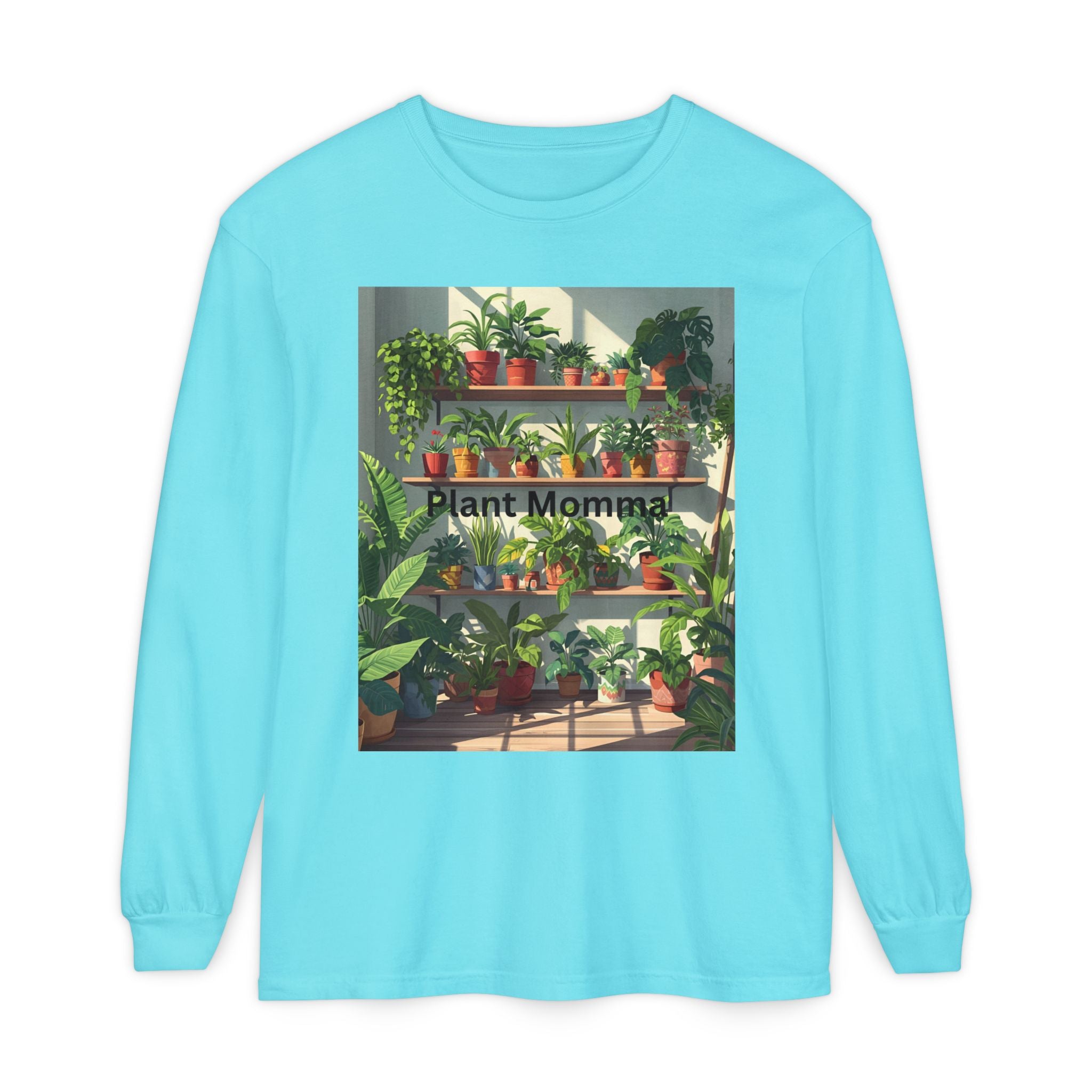 Plant Momma Long Sleeve T-Shirt, Perfect for Plant Lovers, Gardening Gifts, Eco-friendly Fashion, Casual Wear, Spring Celebrations