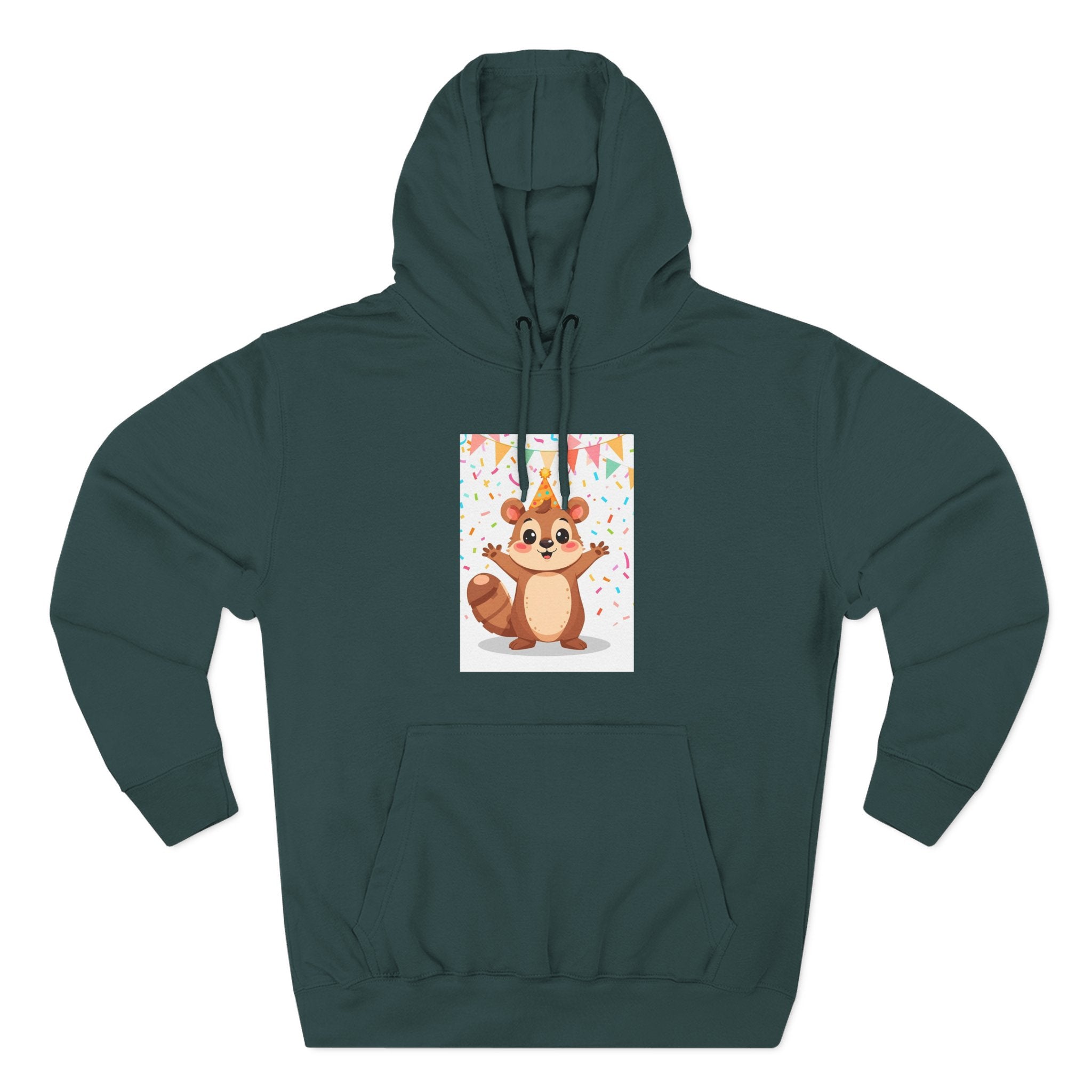 Party Animal With Squirl Three-Panel Fleece Hoodie
