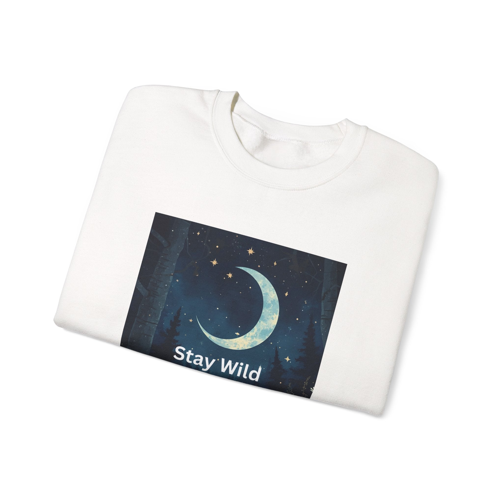 Stay Wild Moon Child Sweatshirt | Cozy Unisex Crewneck | Perfect for Nature Lovers, Festival Goers, and Everyday Comfort