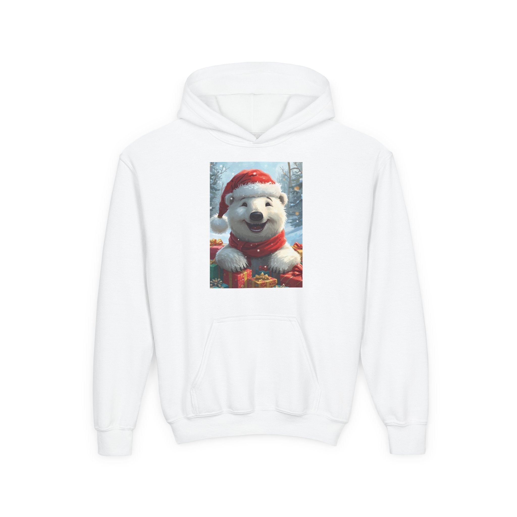 Christmas Bear Youth Heavy Blend Hooded Sweatshirt