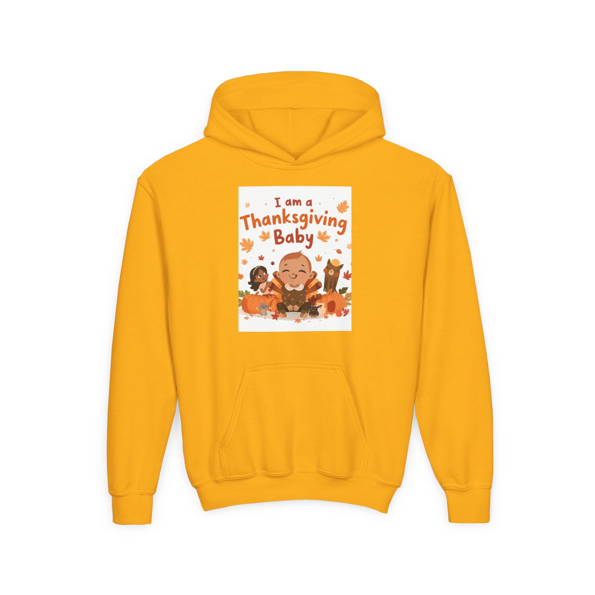I'm A Thanksgiving Baby Youth Heavy Blend Hooded Sweatshirt