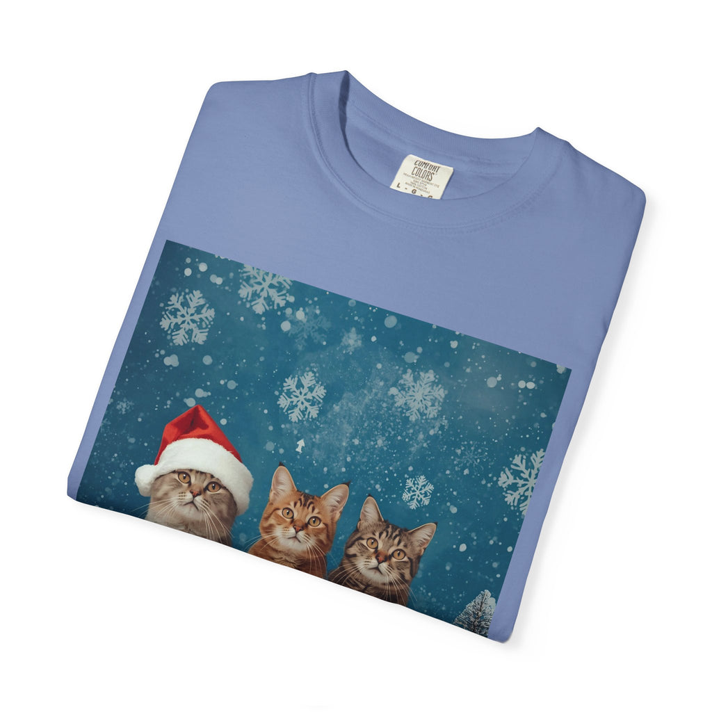 Cute Christmas Festive Cat T-Shirt, Holiday Cat Tee, Christmas Gift, Unisex T-Shirt, Pet Lover Apparel, Cute Animal Shirt, Winter Style